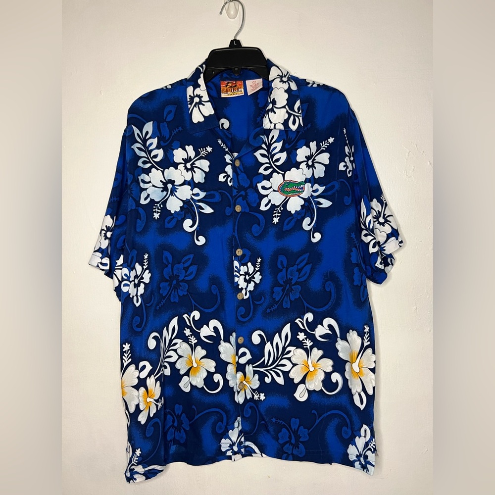 SPIKE SPORTS UNIVERSITY OF FLORIDA GATORS Hawaiian BUTTON FRONT MENS M SHIRT